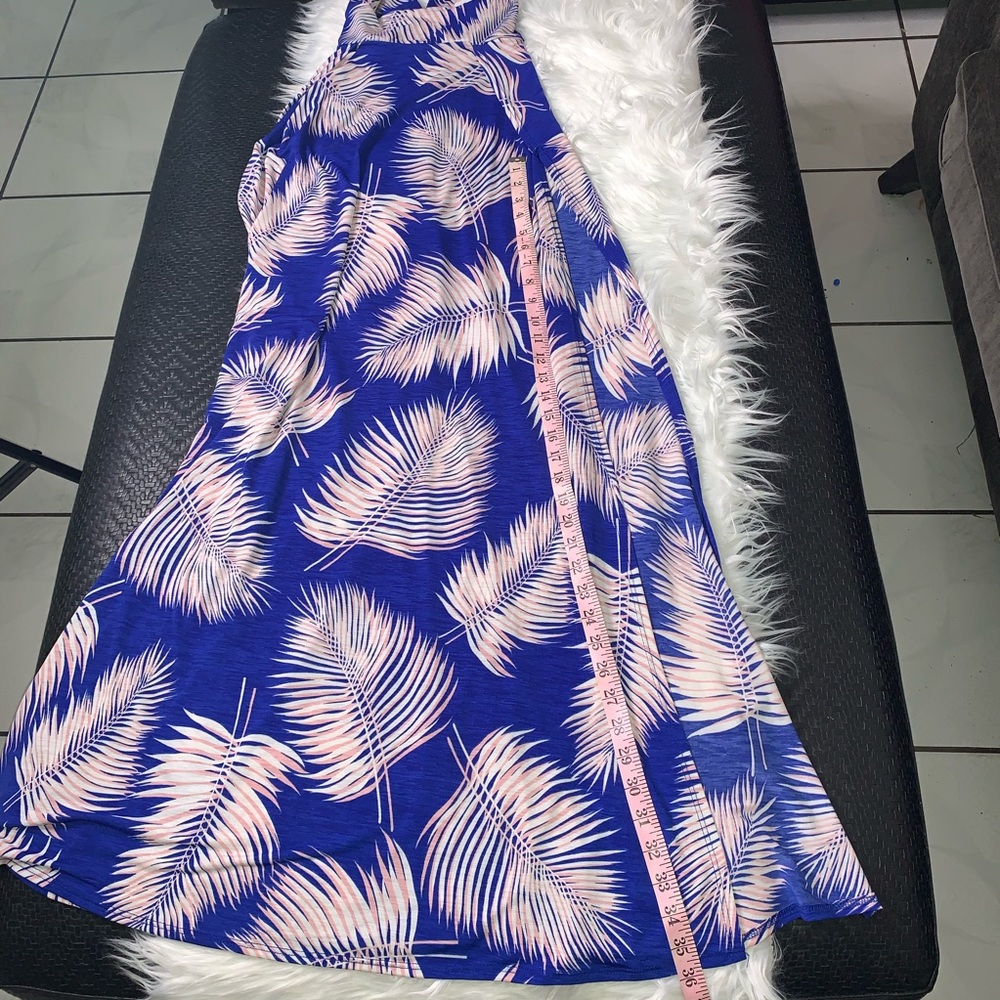 Blue 2-Split ankle length sundress - Picture 11 of 16